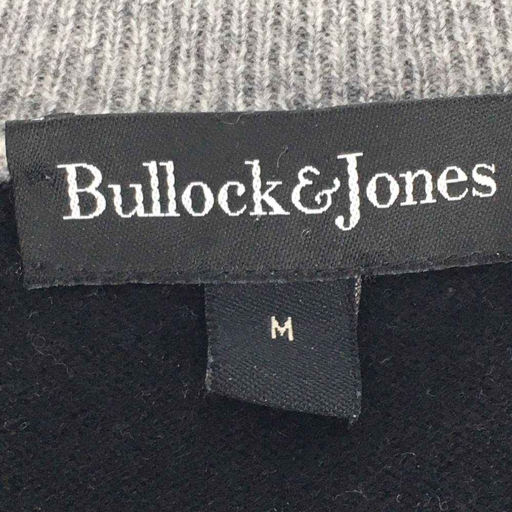 Bullock‎ & Jones Mens MediuM Argyle Quarter Zip Sweater 100% Cashmere Gray Black - Picture 4 of 7